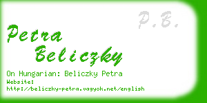 petra beliczky business card